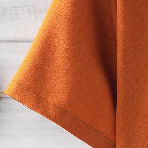 Burnt Orange Basic Men's Button Up Shirt - Picture 6 of 6